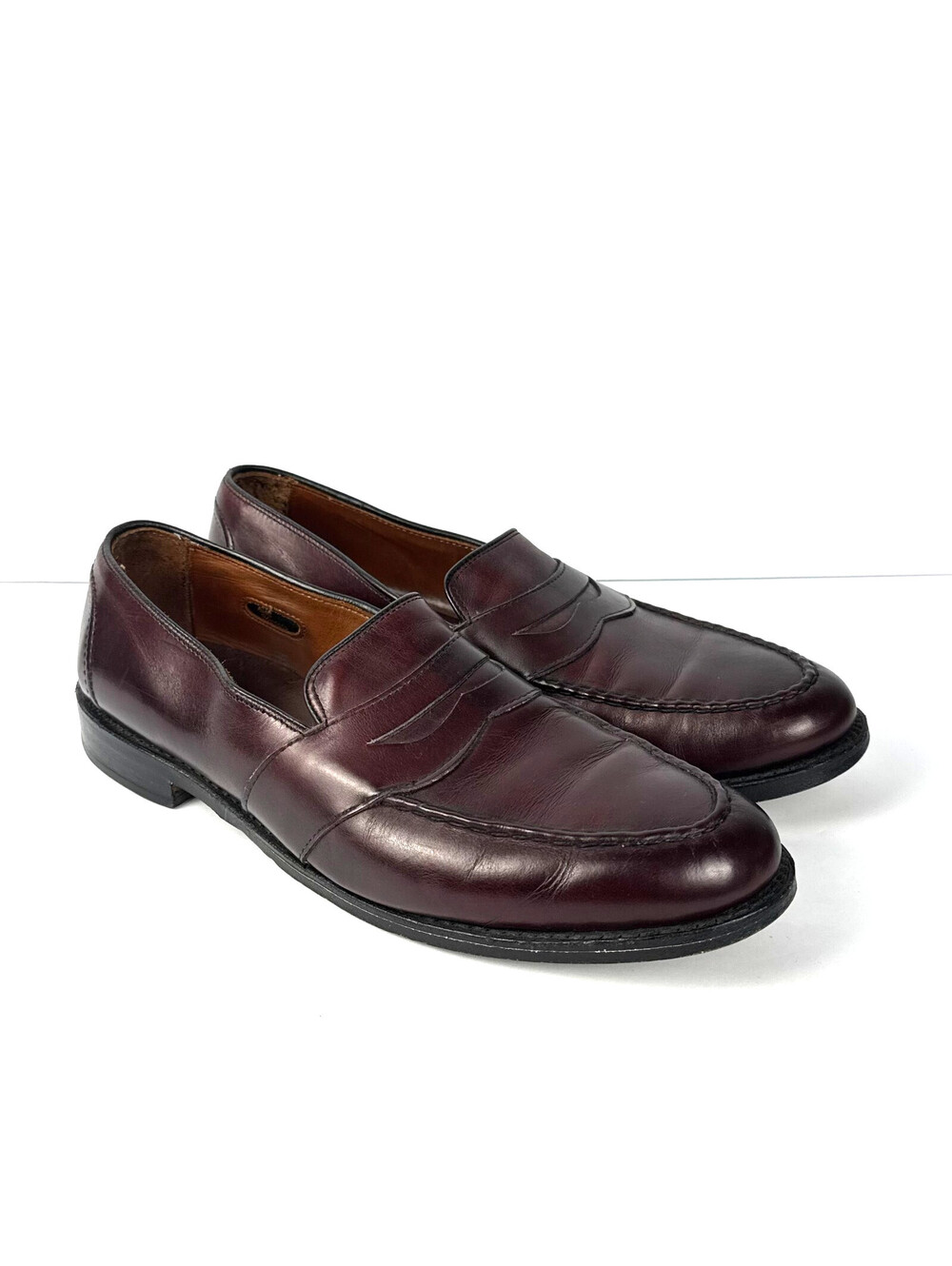 Allen Edmonds Randolph Red Burgundy Leather Penny Loafer Dress Shoes Size 10.5 D